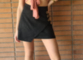  Mini Falda Gamuza Negra
