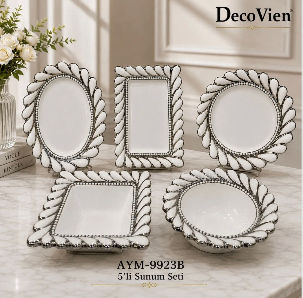 AYM-9923 B K1 GÜMÜŞ 5’Lİ SUNUM SET