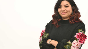 Kristal Sotomayor, Philadelphia-based nonbinary filmmaker, poses for Next in Philly feature highlighting immigrant and LGBTQ storytelling