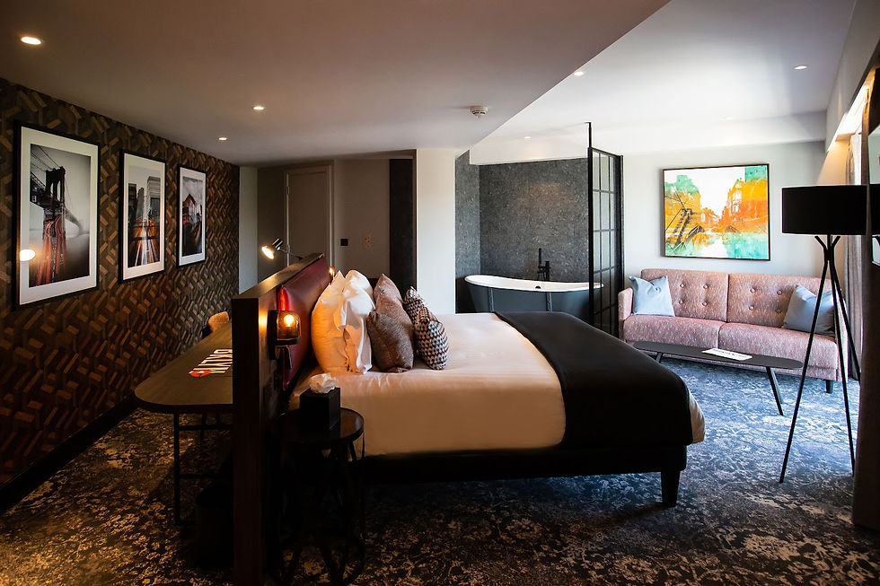 One of the bedrooms at Hotel Brooklyn, Leicester (Credit Robyn Holberry)