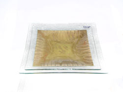 Metais Prato Quadrado Dourado 40X40 c