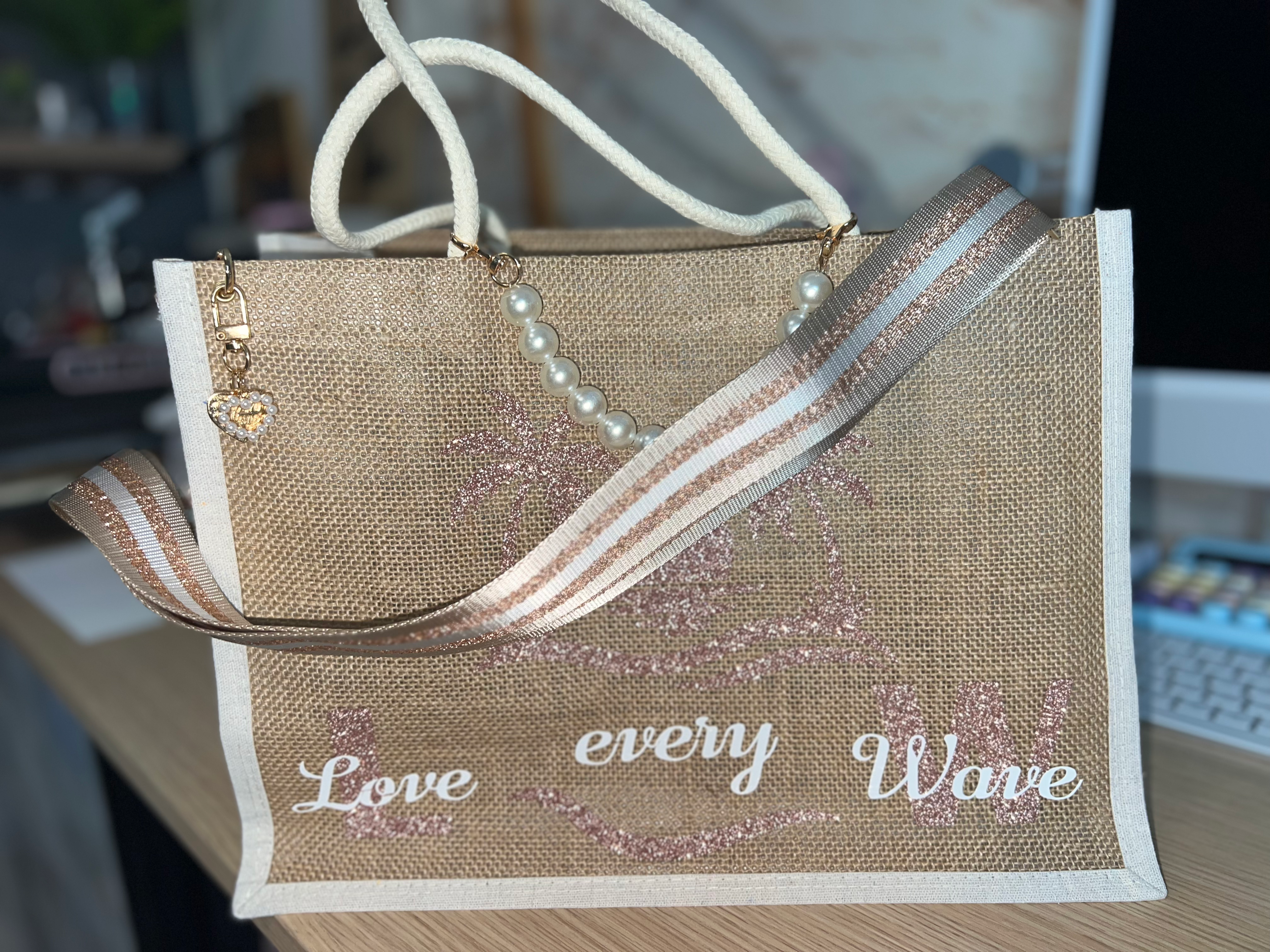 Sac Love every wave en jute