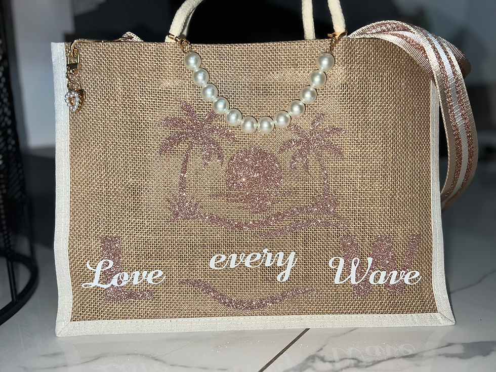 Miniature : Sac Love every wave en jute