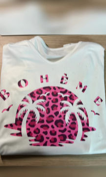 Miniature : T-shirt bohème léopard rose