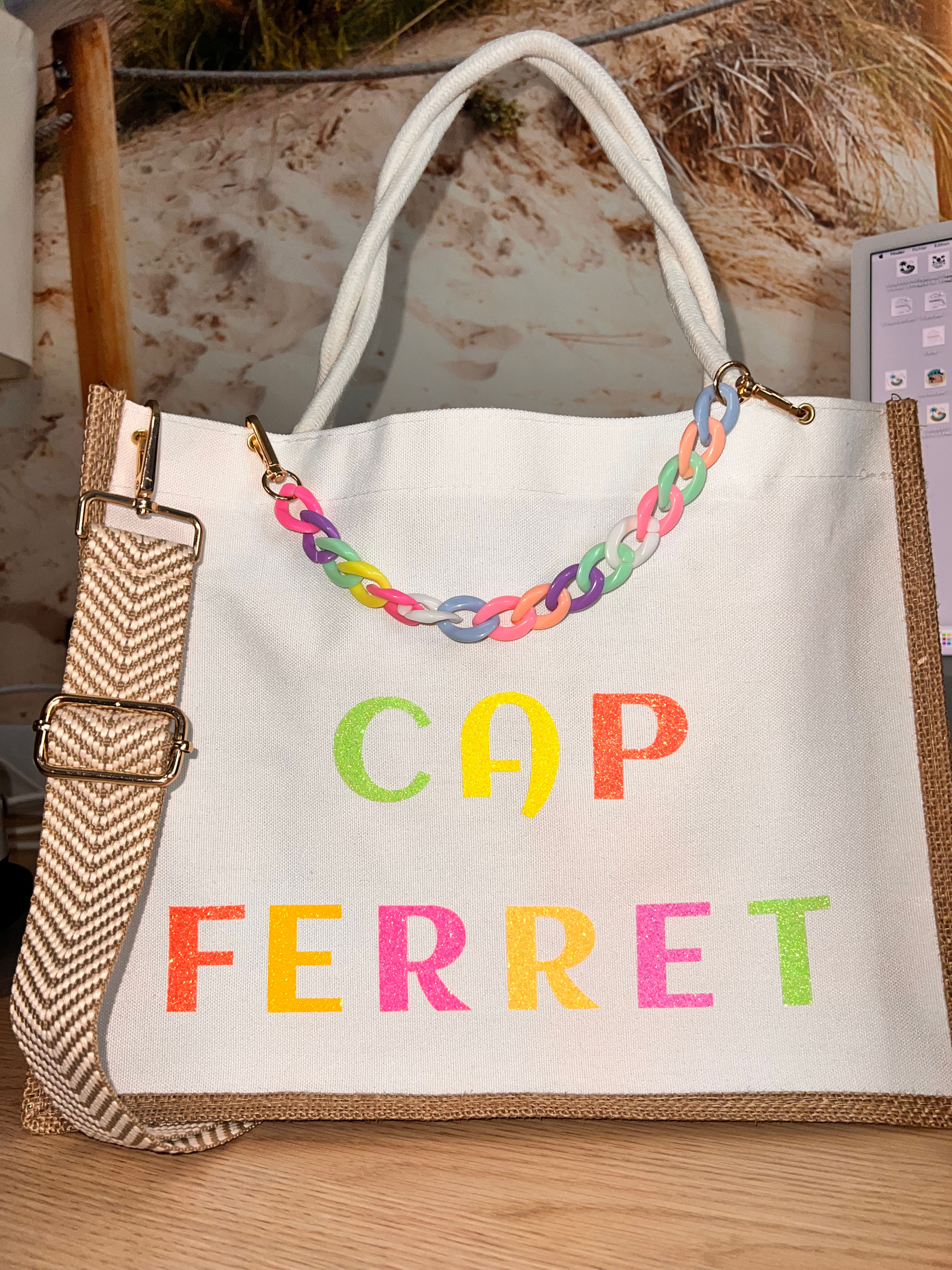 Sac CAP FFERET pailleté fluorescent