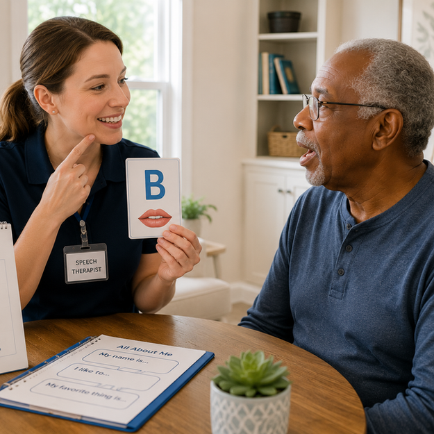 Speech therapist assistance at home