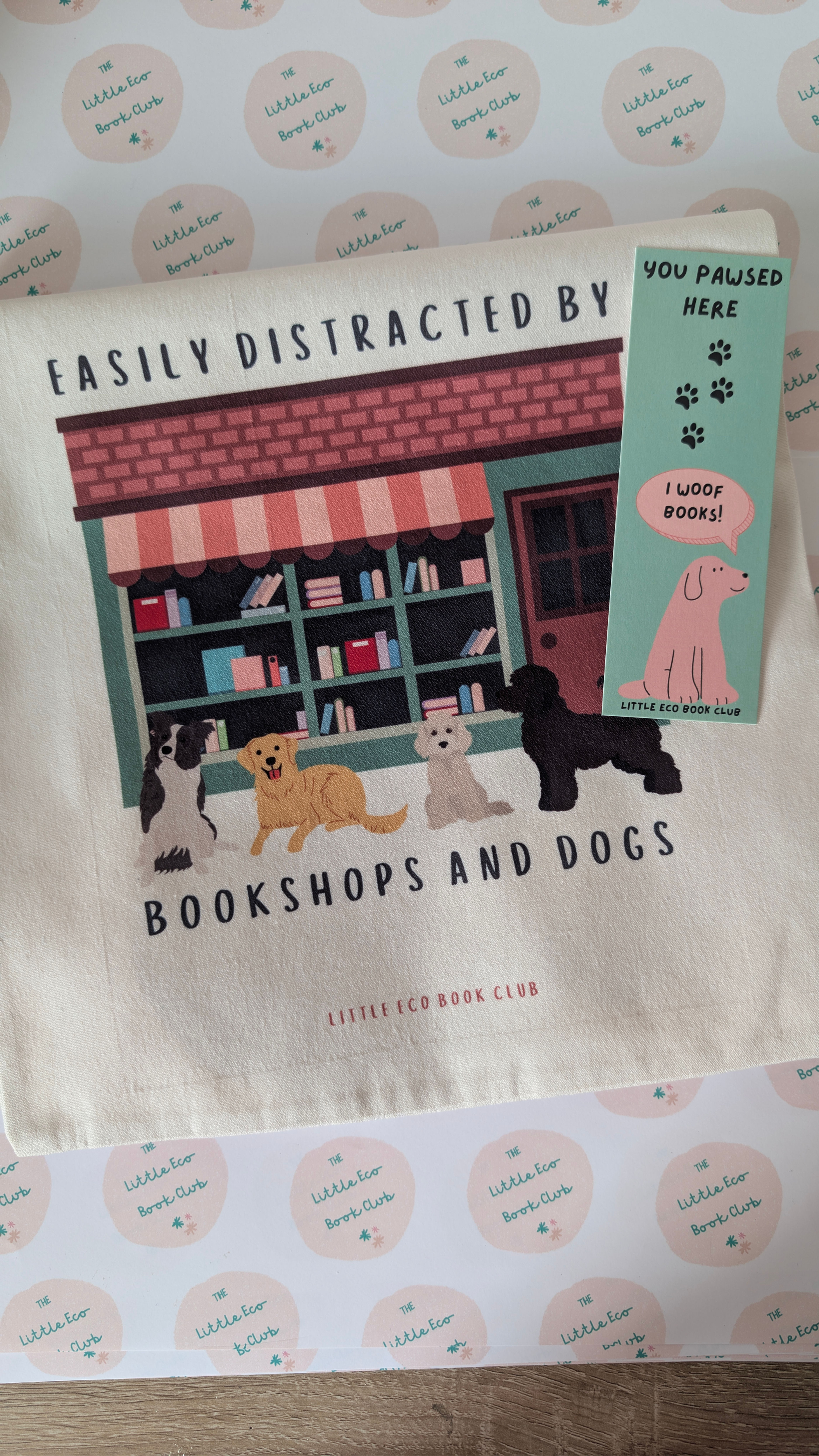 Dog Lovers Tote Bag & Bookmark Set