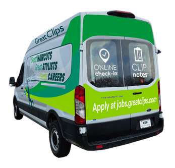 Local Great Clips promotional van decal