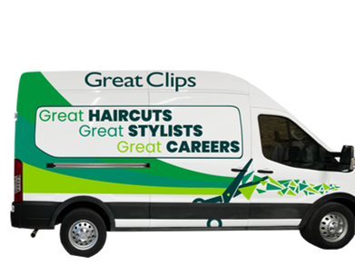 Local Great Clips promotional van decal