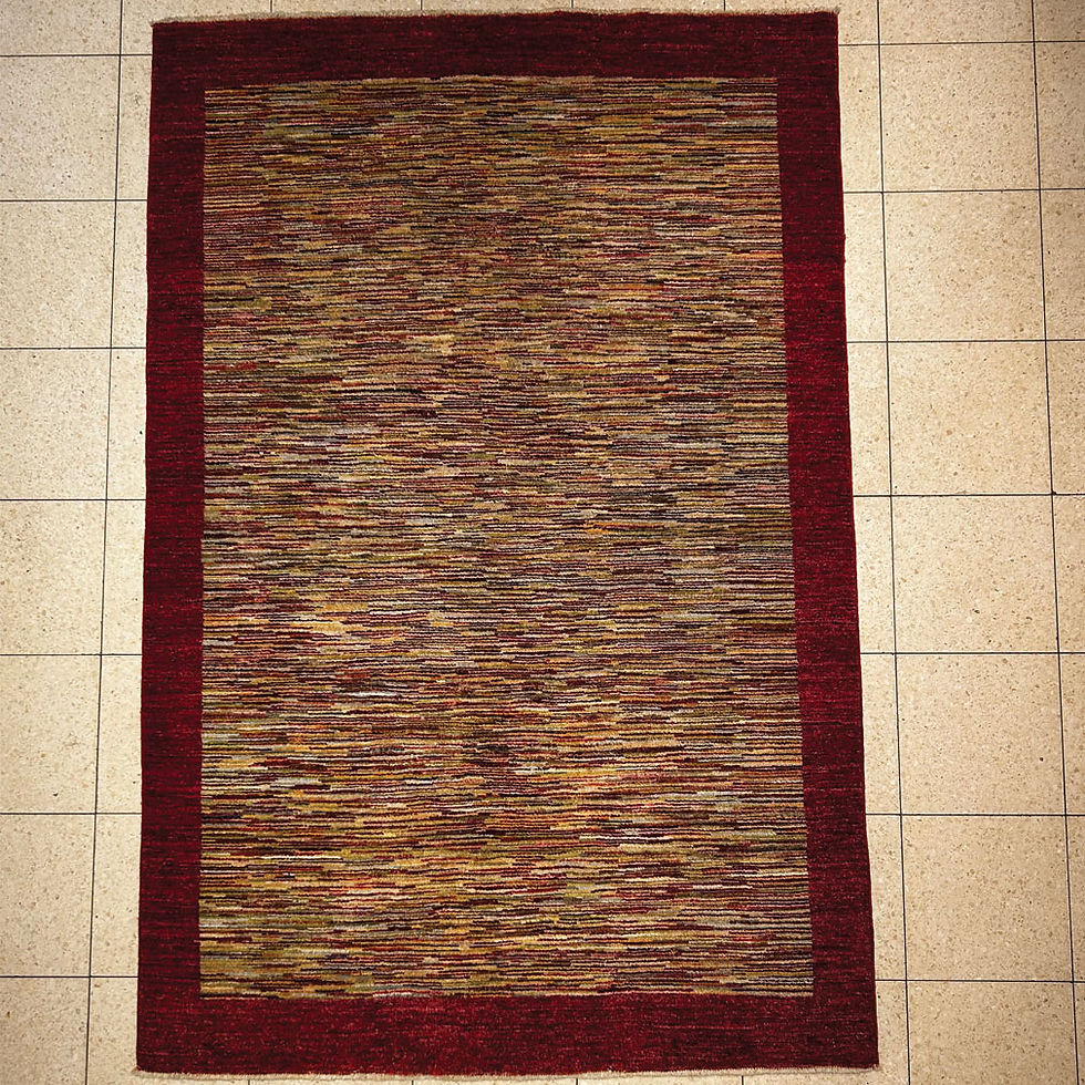 Tapis Afghan Abrashi Art Déco – Tapis en Laine Tissée Main