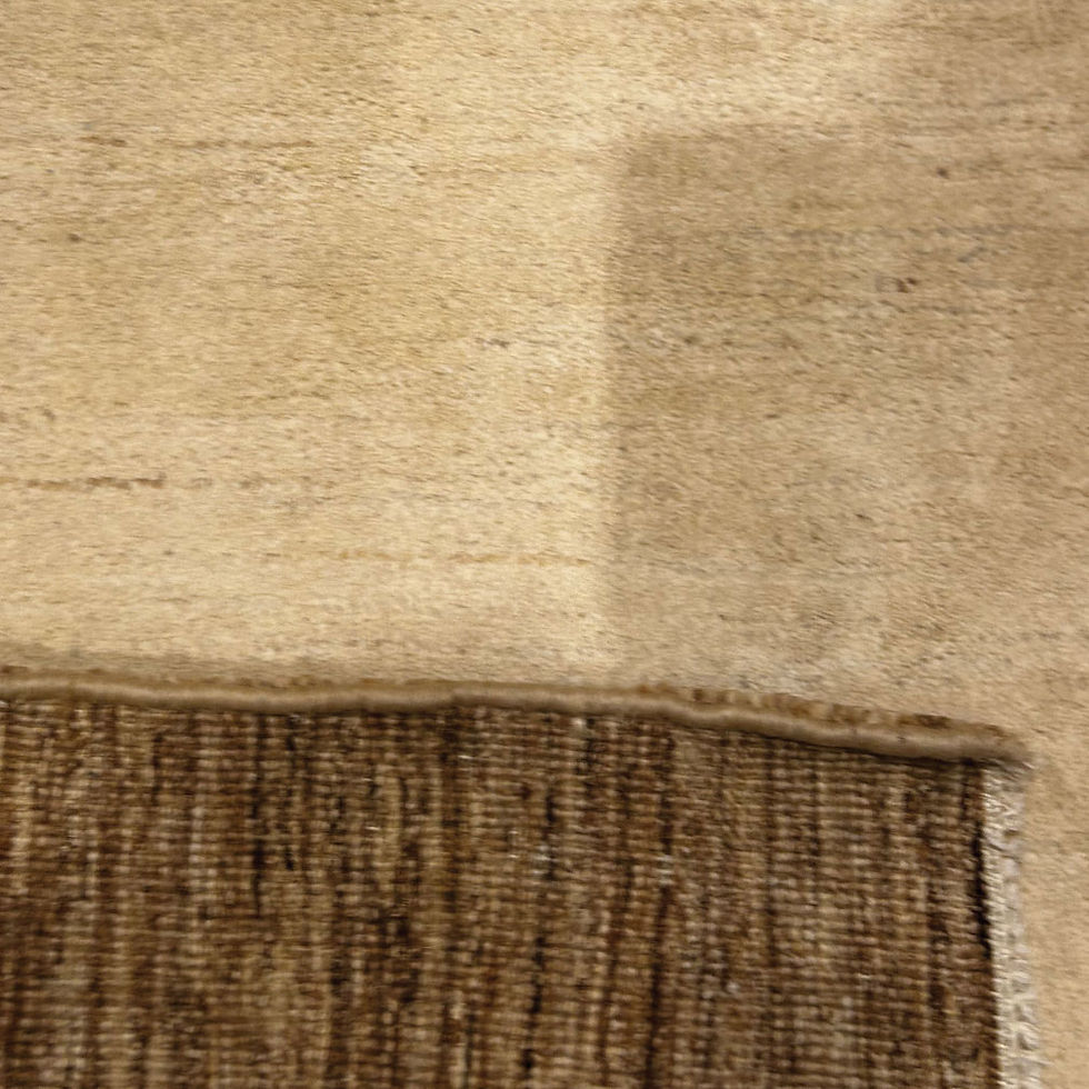 Tapis Afghan Gabbeh en Laine – Design Minimaliste à Bordure Naturelle, 210 × 145