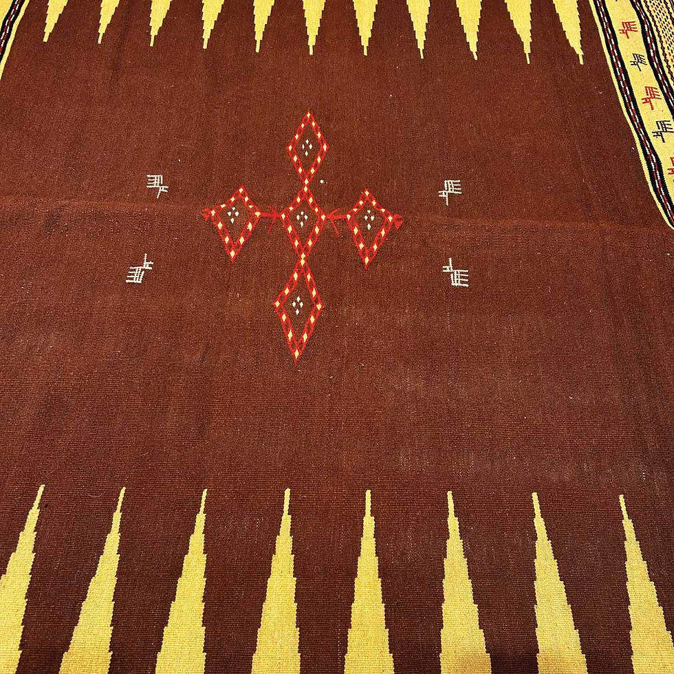 Kilim Sofreh Persan en Laine – Motifs Animaliers Tribaux