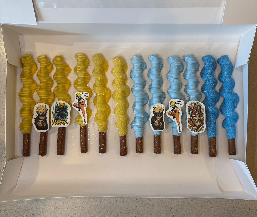 Thumbnail: Dipped Pretzel Rods With Caramel Per Dozen (Starting at $35)