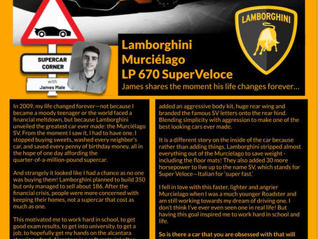 Supercar Corner: James looks at the Lamborghini Murciélago LP 670 SuperVeloce