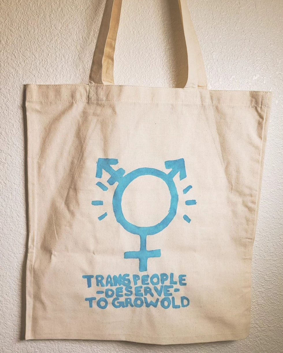 Thumbnail: Grow Old Tote Bag GLOW IN THE DARK