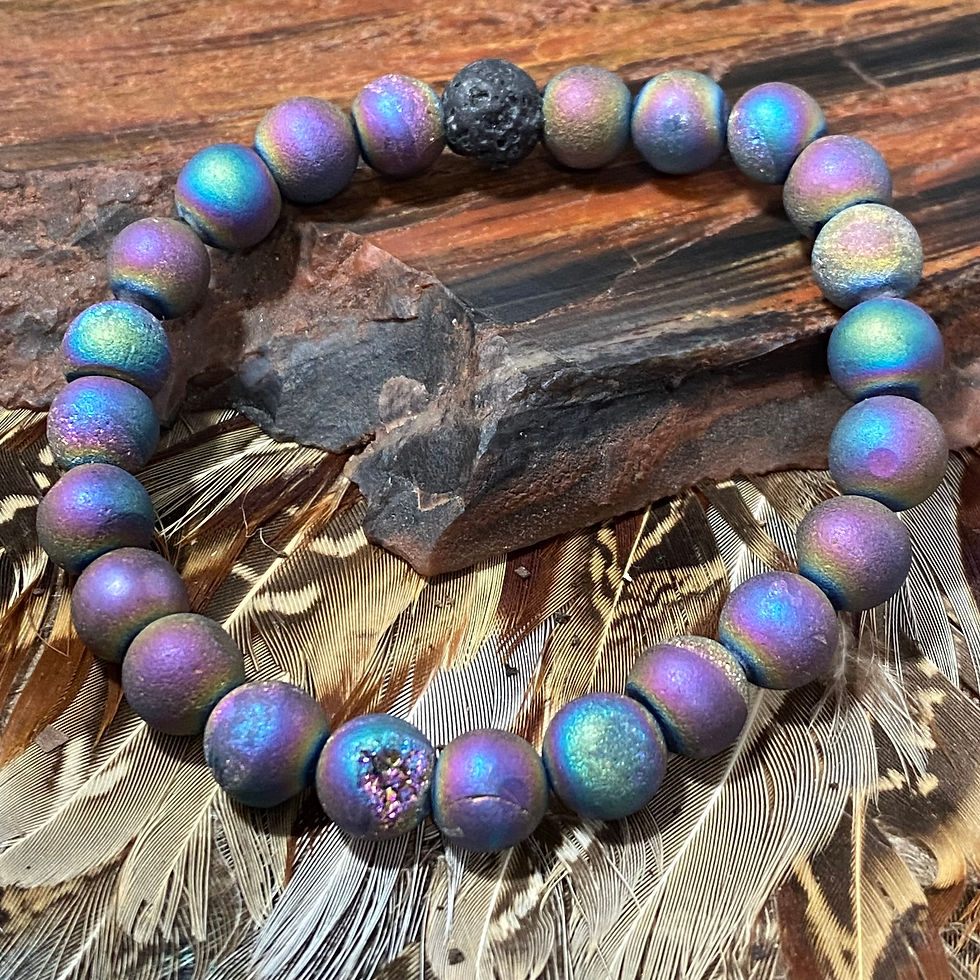 Thumbnail: Rainbow Druzy Bracelet - Healing ~ Harmonize ~ Relaxation