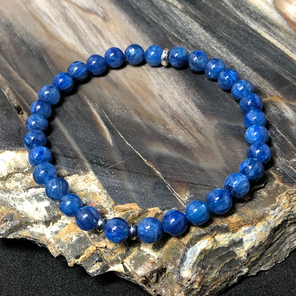 Thumbnail: Kyanite Bracelet with Sterling Silver Spacer