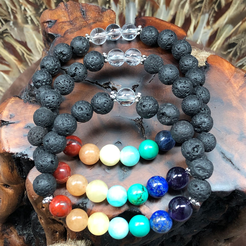 Thumbnail: Medium Lava Stone Chakra Bracelet