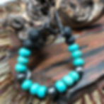 Thumbnail: Turquoise, Sterling Silver Navajo Pearl with Lava Stone