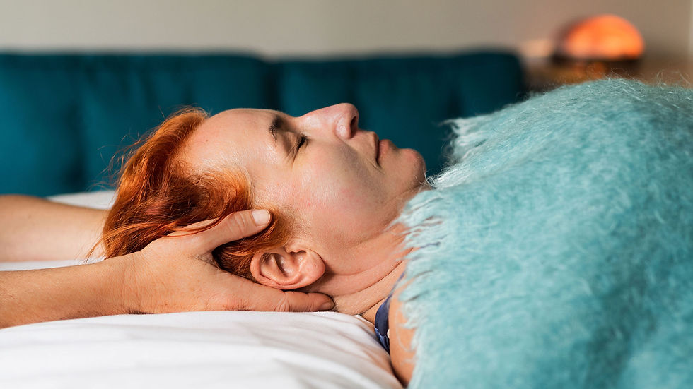 Craniosacral Therapy Session. Working with the Cranial Nerves supporting Autonomic Nerves.