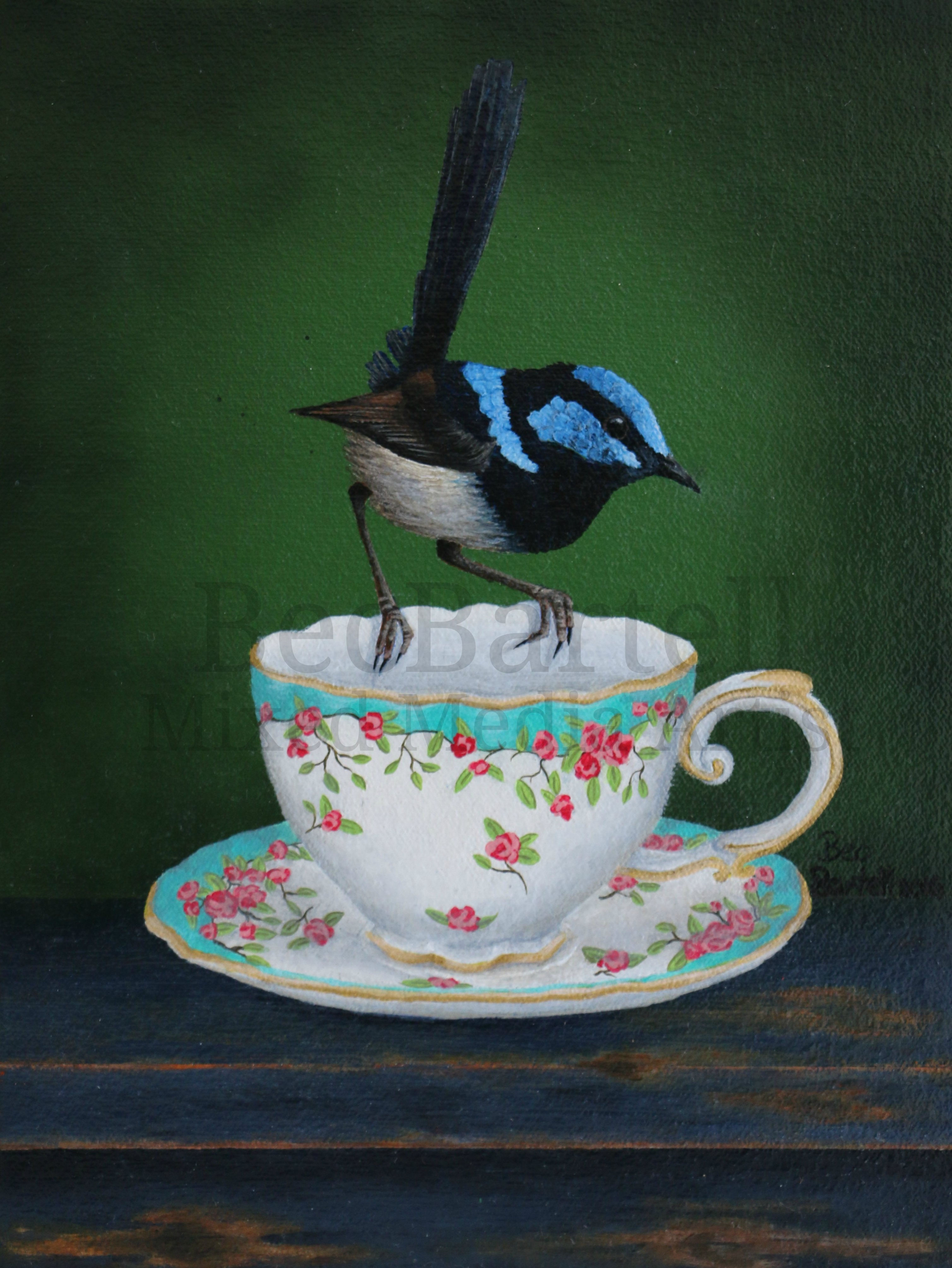 Blue Tea A5 Poster Print