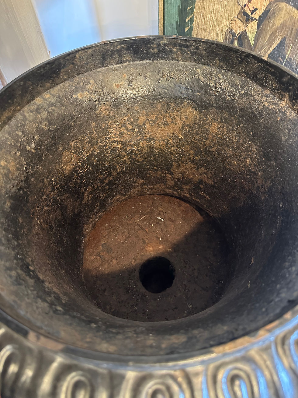 Thumbnail: Pair of 19th Century Large Country House Cast Iron Urns