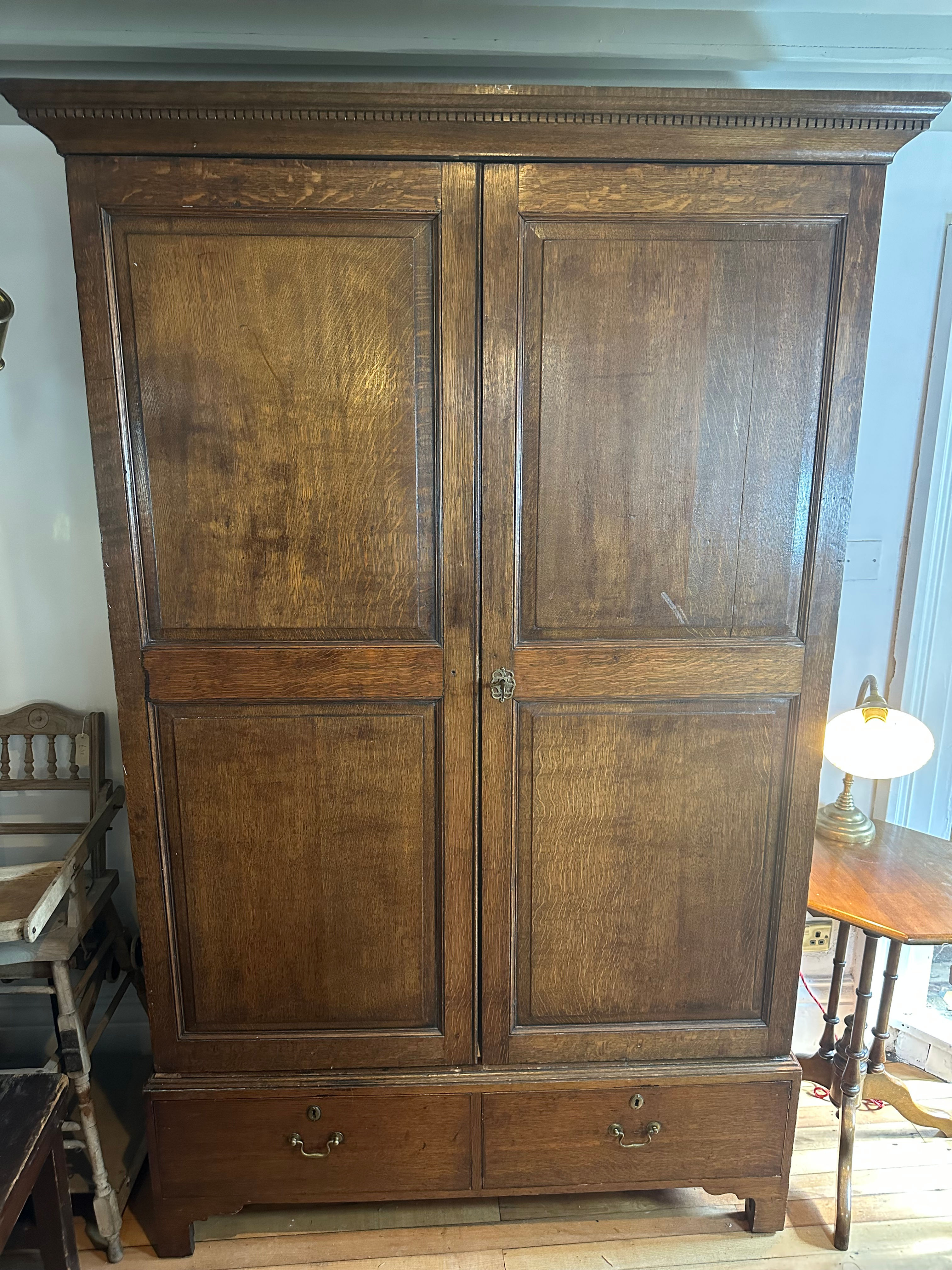 Georgian Oak 4 Panel Wardrobe