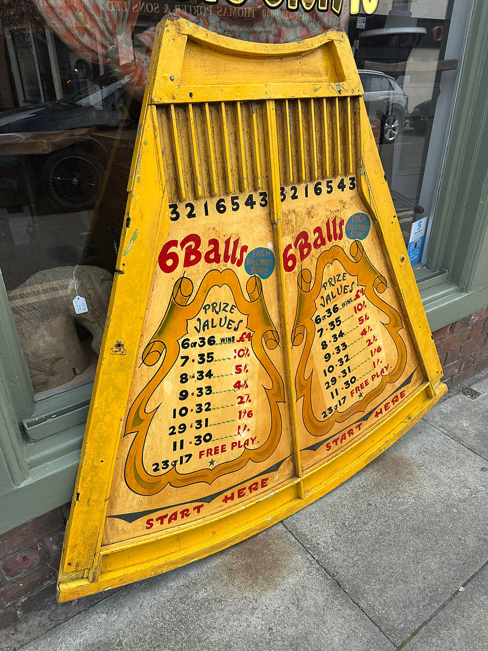 Thumbnail: Vintage Fairground Large Hand Painted Ball Game / Wall Hanging