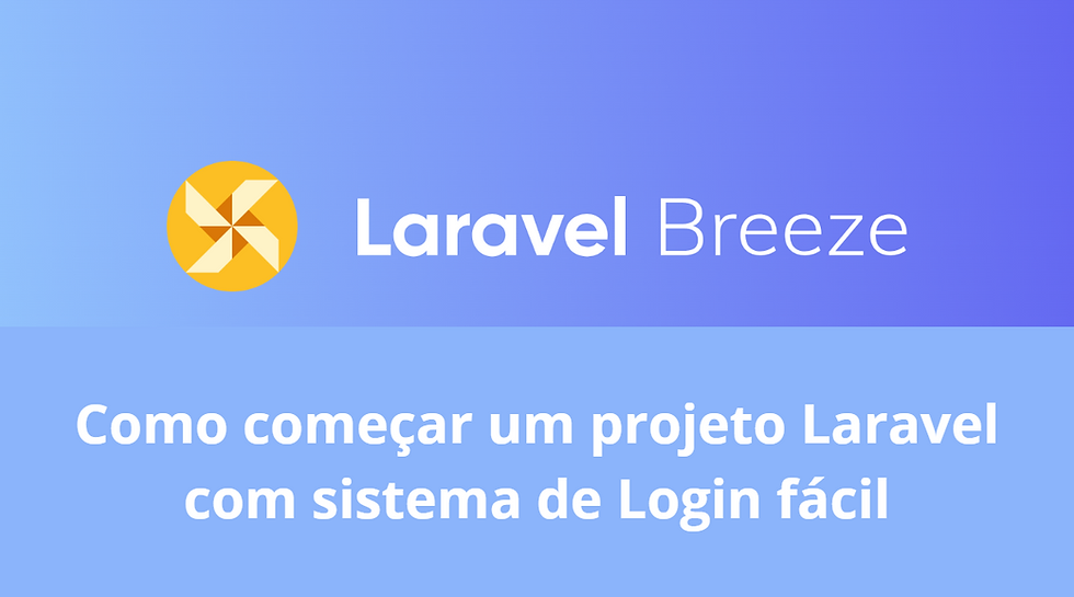 Imagem da capa da postagem contendo a logo do Laravel Breeze e o título "Como começar um projeto laravel com sistema de Login fácil"