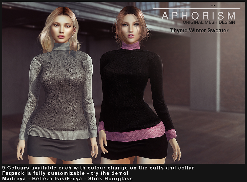aphorism winter sweater second life