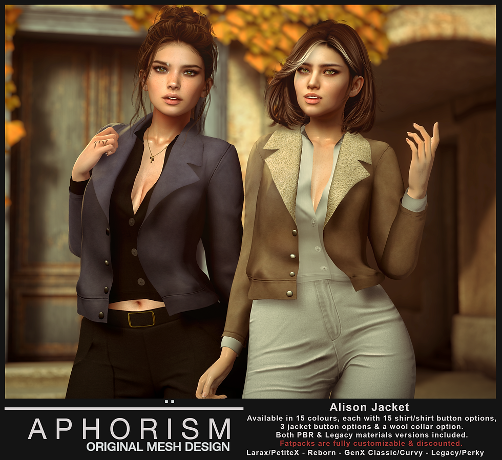 Alison Jacket. Second Life. Fashion. Aphorism.