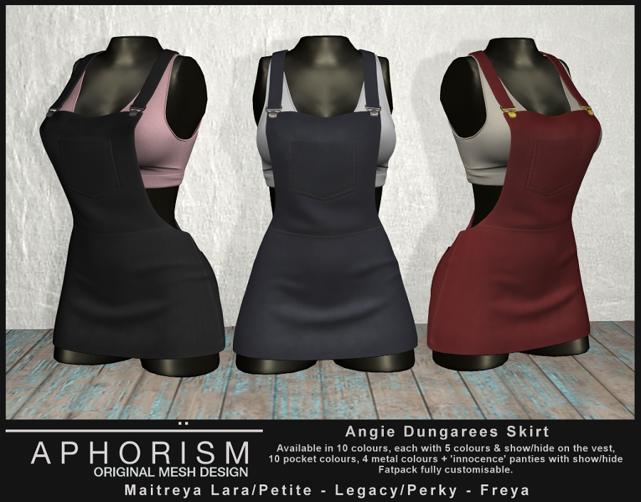 !APHORISM! Angie Dungarees Skirt - Second life
