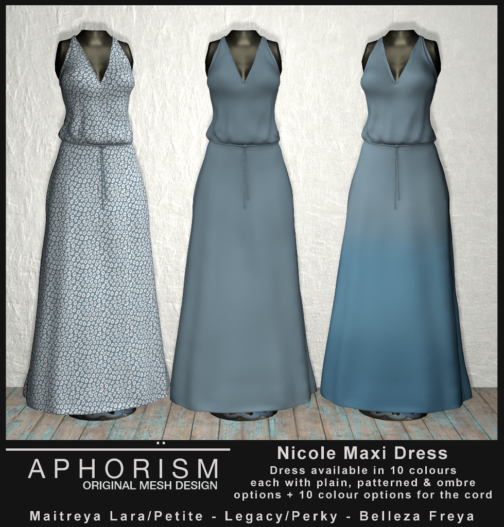 !APHORISM! Nicole Maxi Dress - Second Life