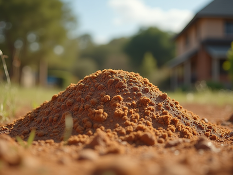 Ai Generated - Termite mound near a home garden