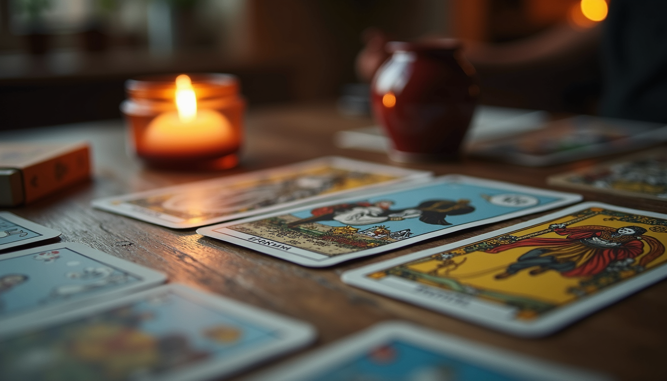 Illustratie van kaarten en symbolen bij Soul Search Tarot