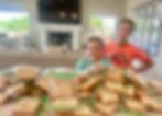 Kid Volunteers make peanut butter sandwiches for 9/11 Day of Service