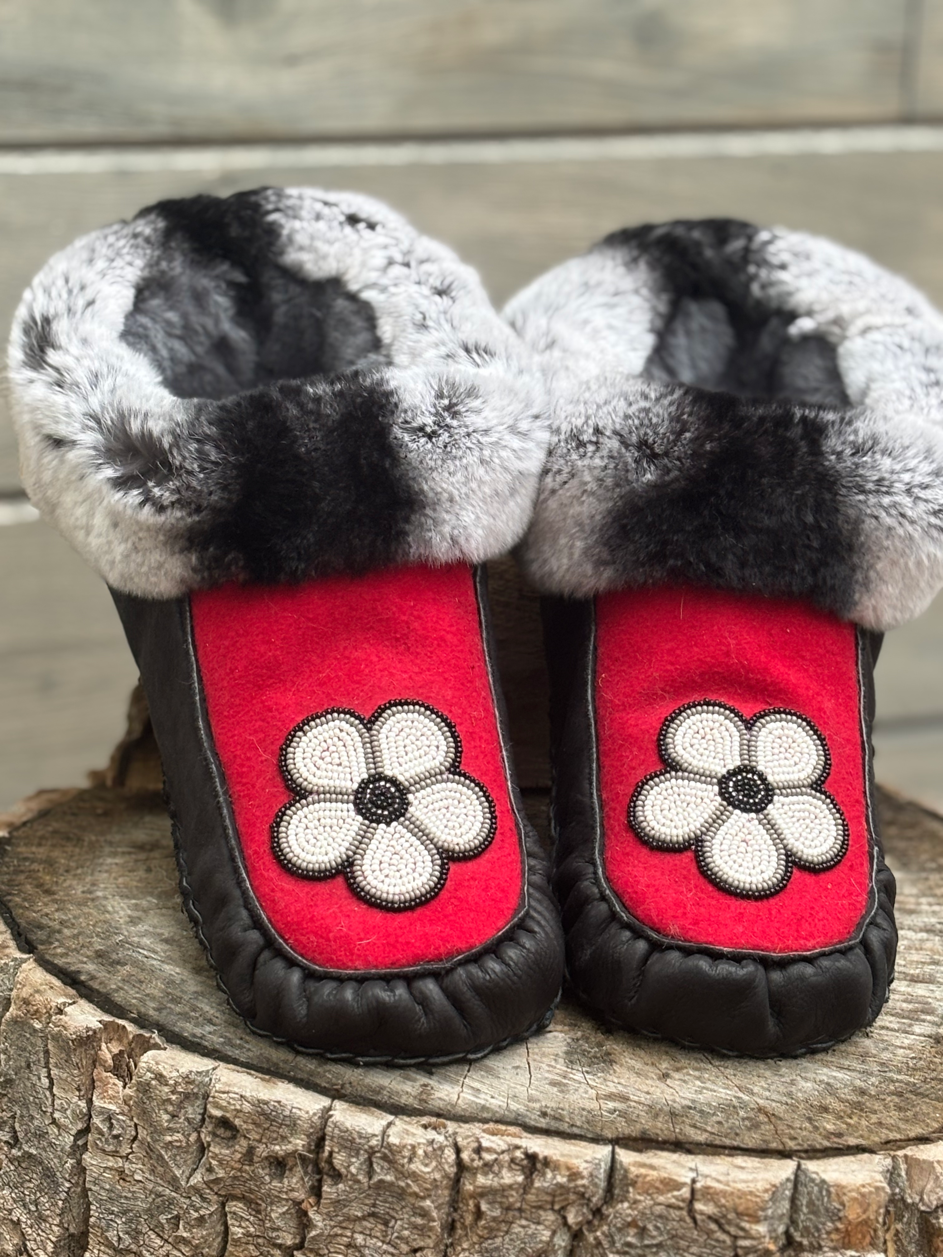 Floral Beaded Moccasins 10.5 inch