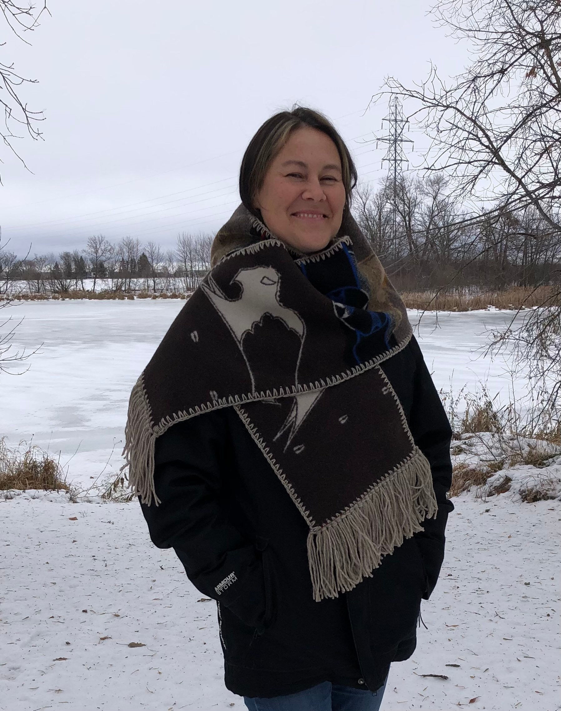Way of life” Pendleton 100% Wool Shawl/Wrap shawl/ Wrap/ Stole 65 x 10.5 inches.