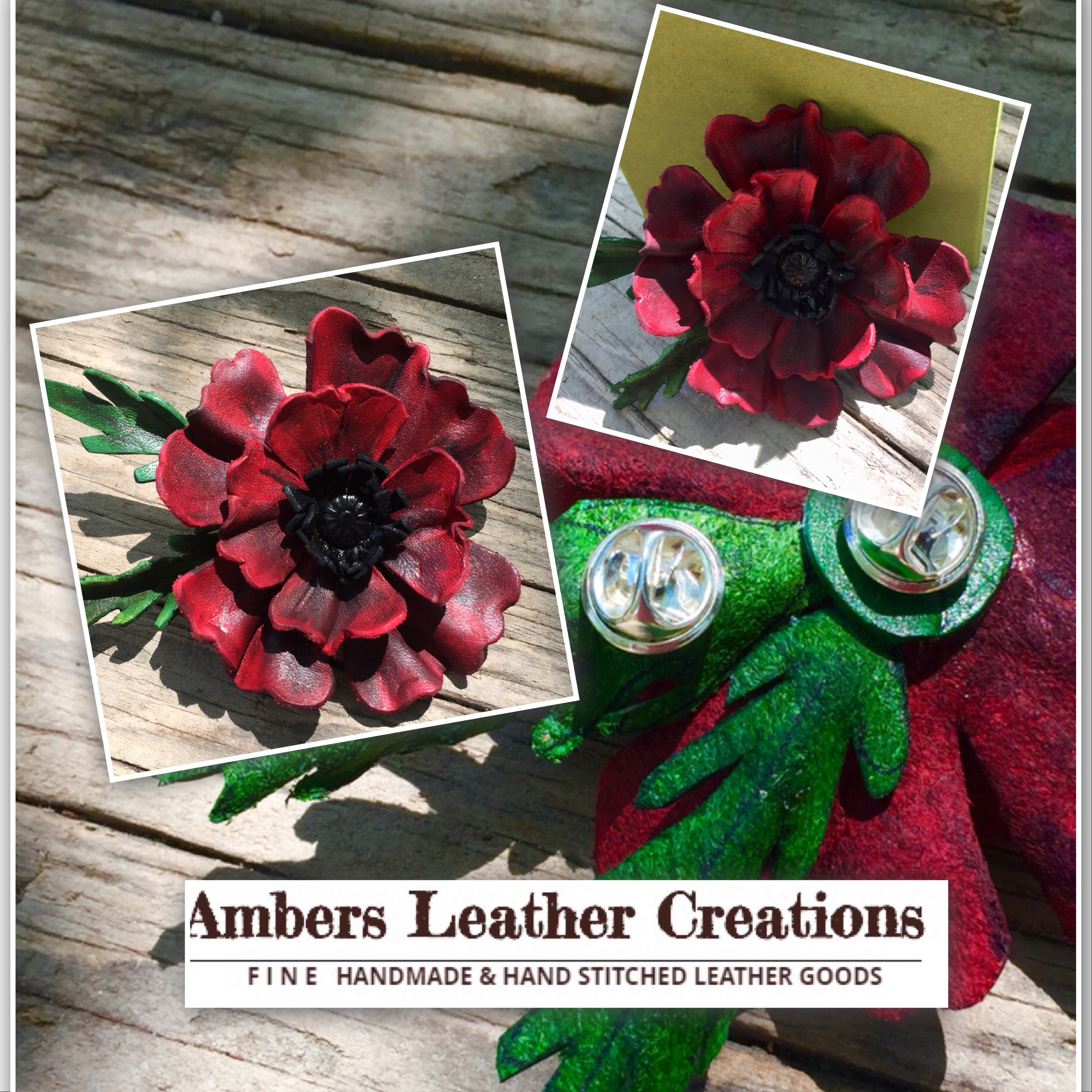 Molded Leather Poppy (1)