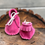 Miniature : Premium Pink Suede Baby Fringe Moccasins