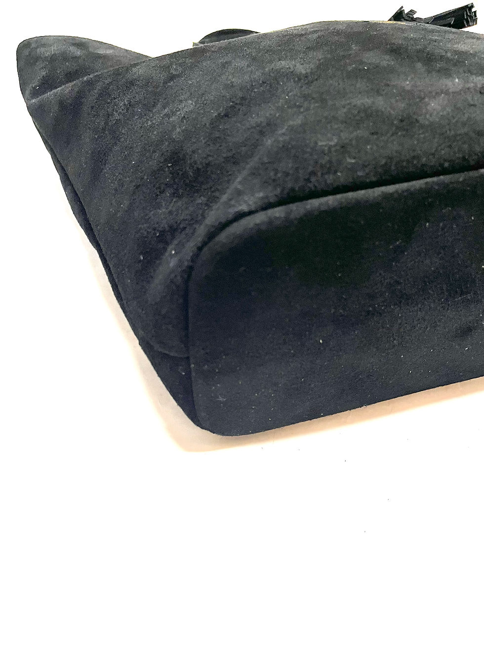 サムネイル： Velour Leather Tote Bag (Black）