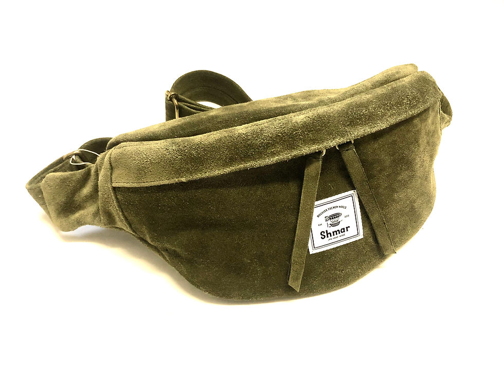 Velour Leather Medium Body-bag Olive (Desert)