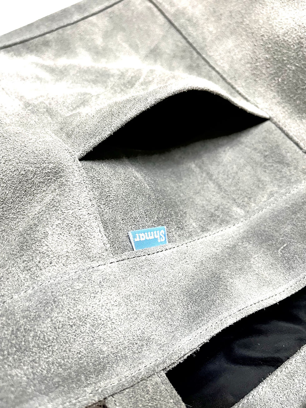 サムネイル： Velour Leather Tote Bag (Ash Gray）