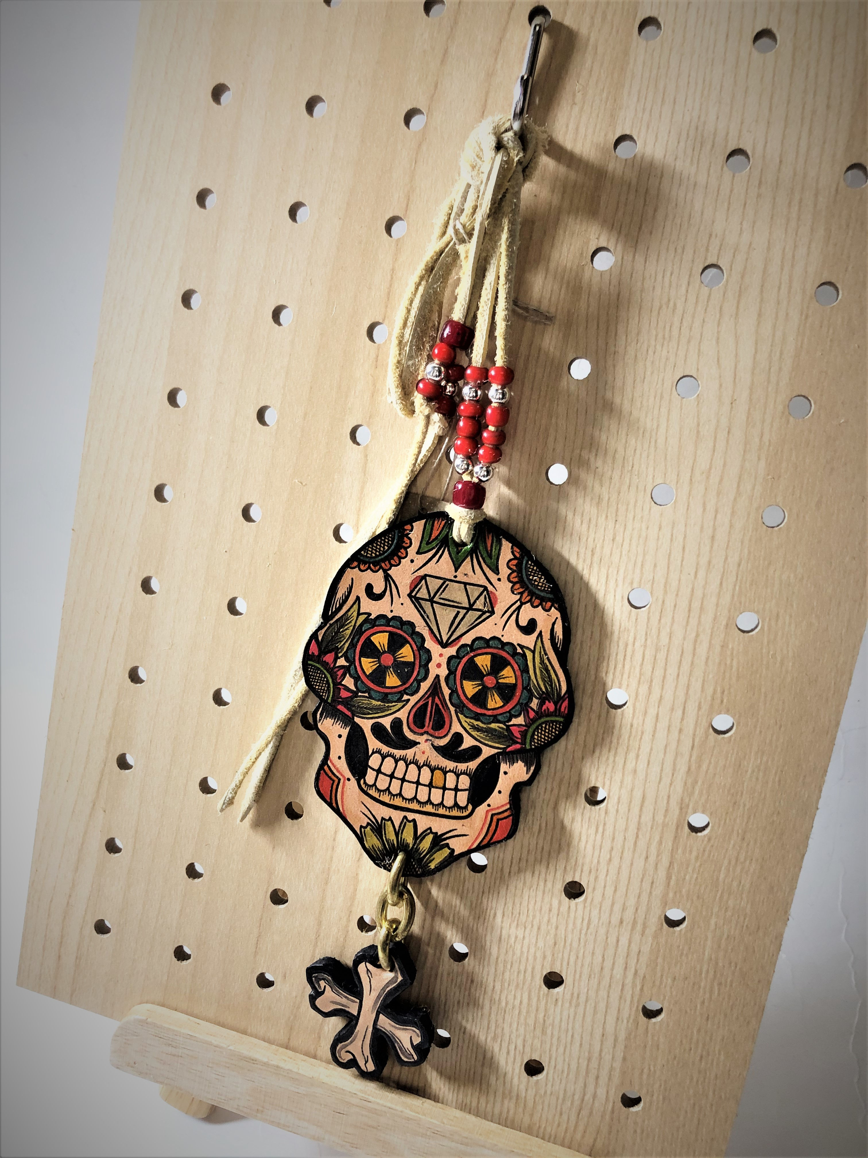 グラフィック　レザー・チャーム（シュガースカル）