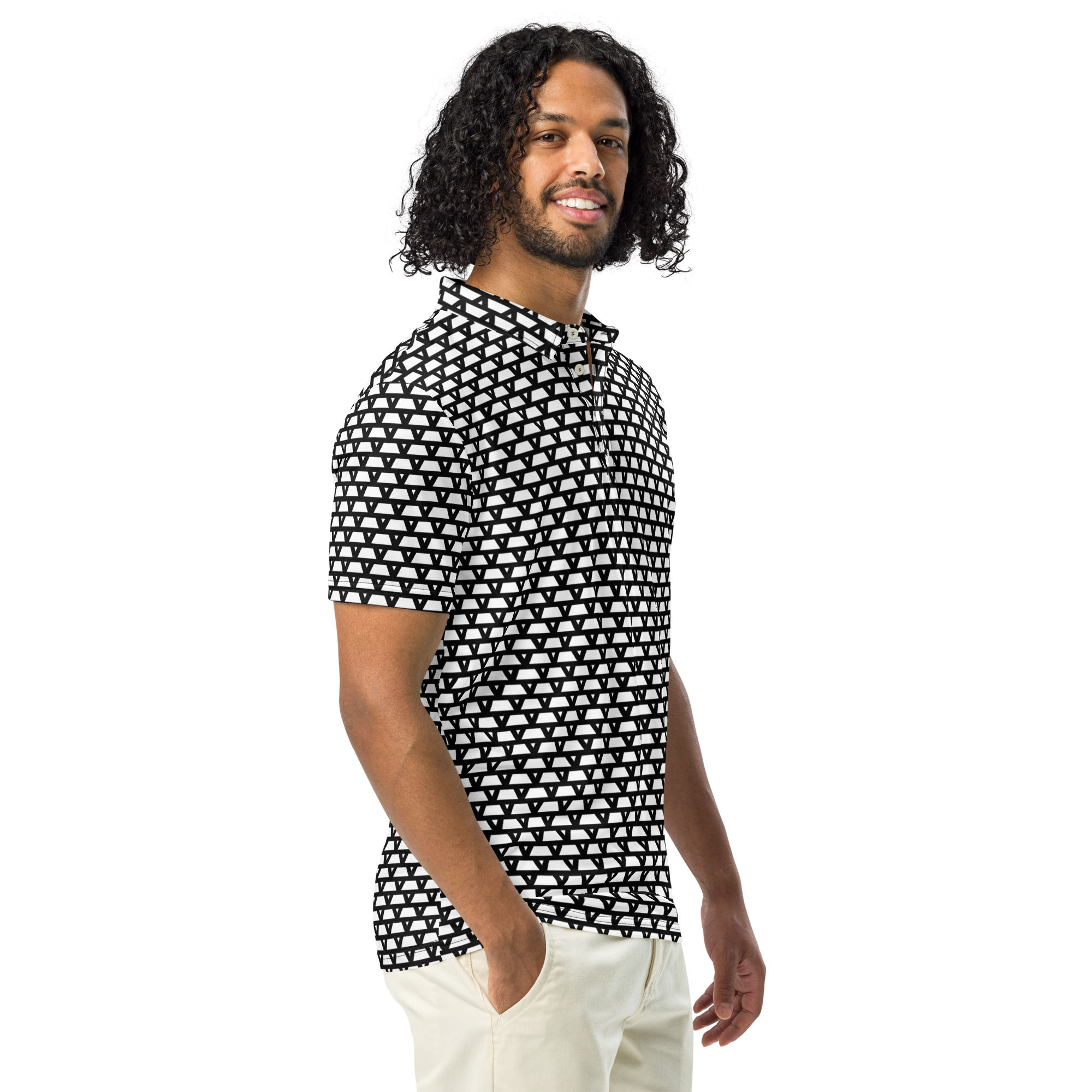 Men’s slim fit polo (Signature Bullion Brick Pattern)