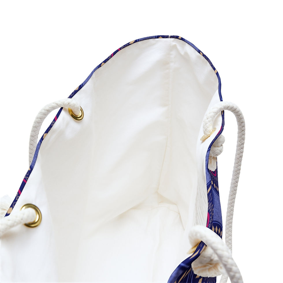 Thumbnail: Weekender Bag Circular Pattern Blues