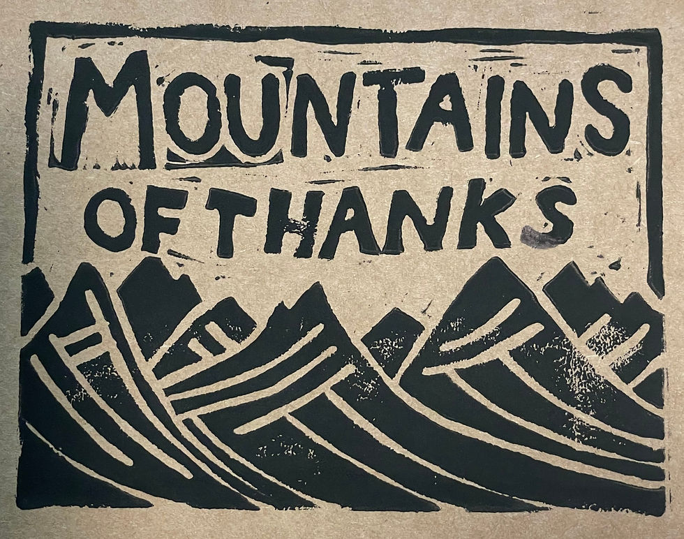 Mountains of Thanks Block Print Cards