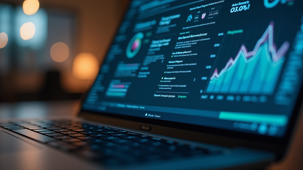 Close-up view of a laptop screen showing security settings dashboard