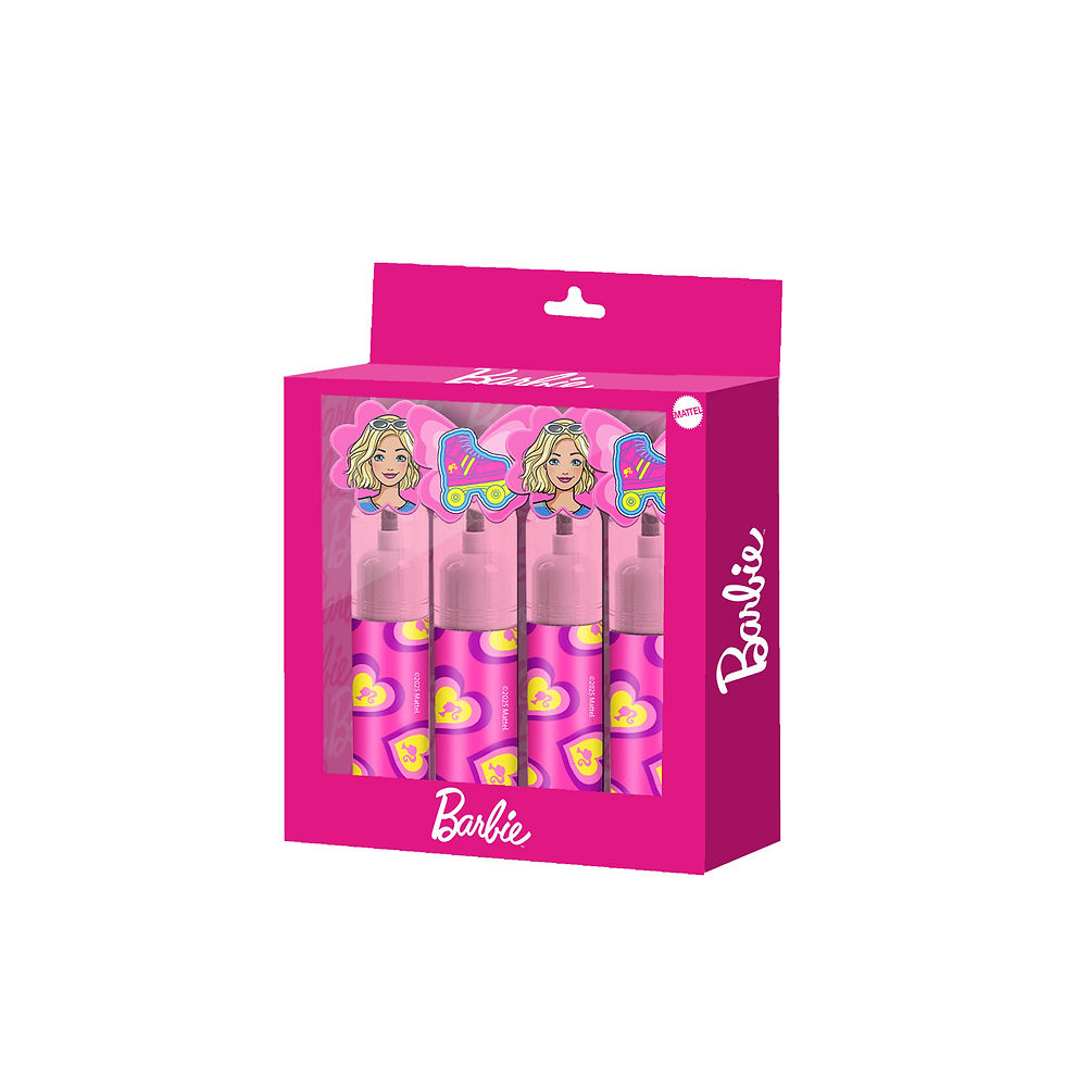 Barbie Mix - Pack de 4 Marcadores Fluorescentes