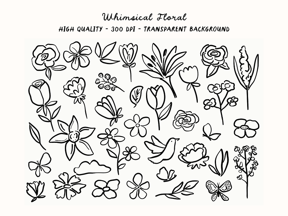 Thumbnail: Whimsical Floral Clipart